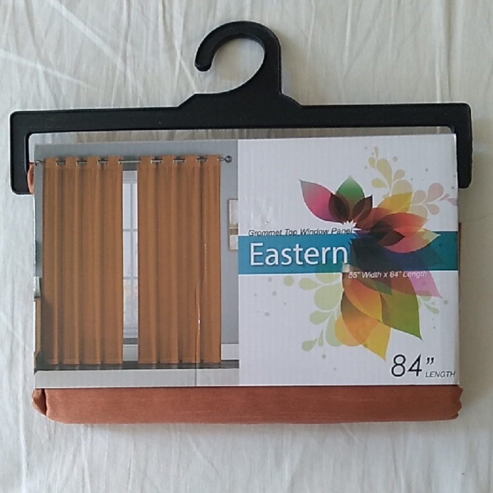 Rust Grommet Top Curtain Panel - 84" Length